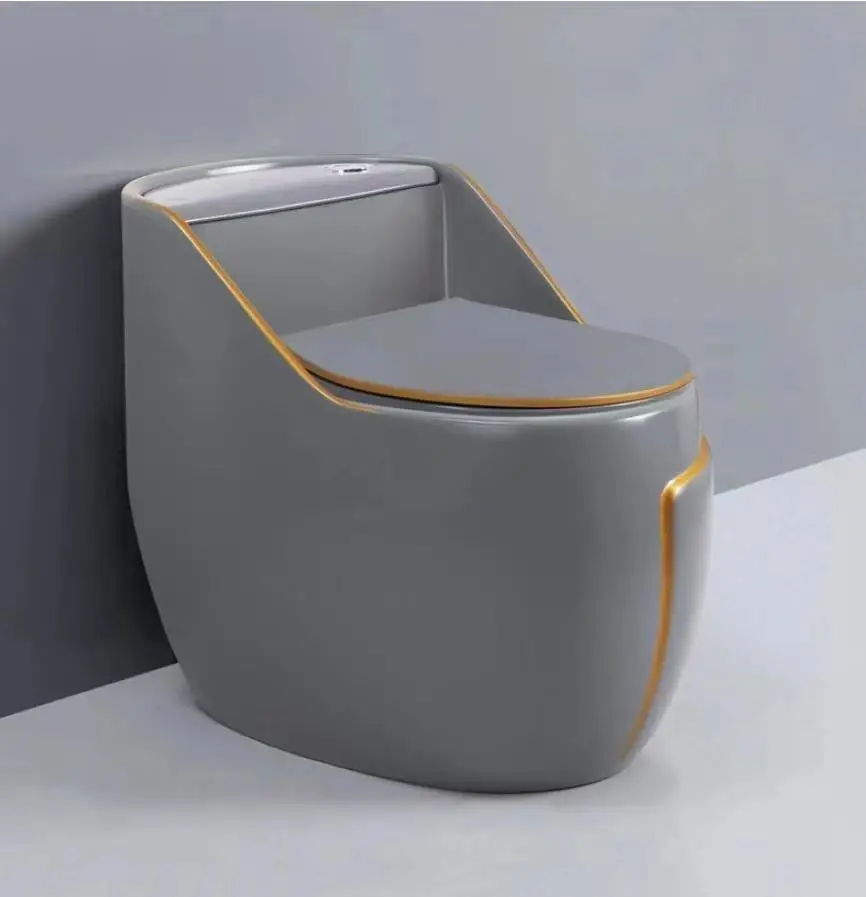 Wholesale One Piece Grey Ceramic Toilet, Modern Bathroom Commode