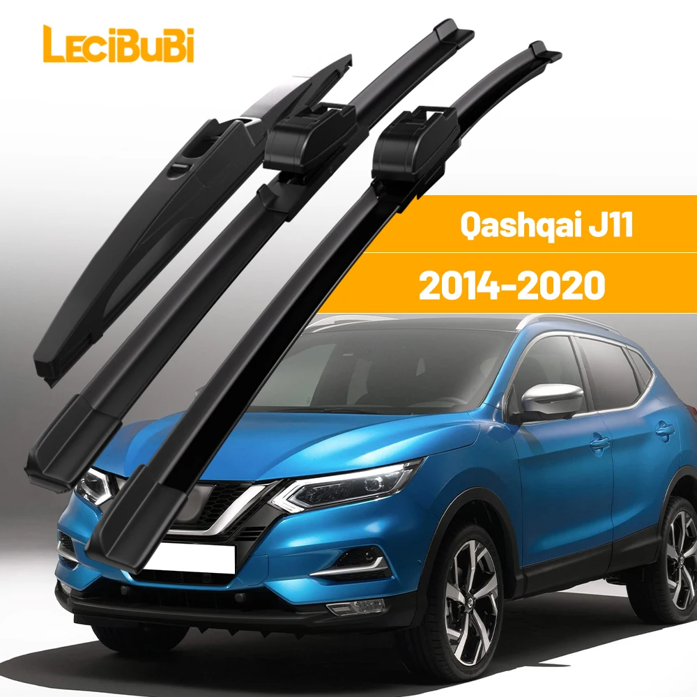 For Nissan Qashqai J11 2014-2020 1set Front & Rear Windshield Wiper Blades Windscreen Wipers 2015 2016 2017 2018 Accessories