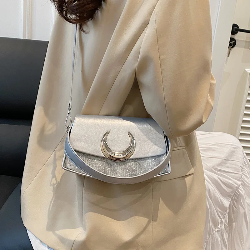 

2025 Euro-American New Style Retro Magic Moon Underarm Bag - Light Luxury Niche Design High-Texture Shoulder Messenger Bag
