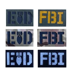 Infrared Reflective FBI Tactical Patch EOD Hook&loop Team Mark Green Camouflage Black Morale Badge Attachment for Backpack Decor