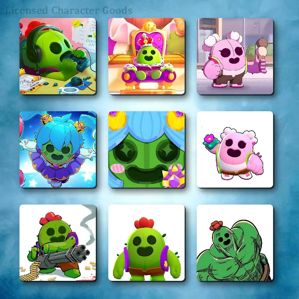 S-Spike 55x55mm Print Fridge Magnet Office Cabinet Decor Print Magnetic Square Pieces Lightweight