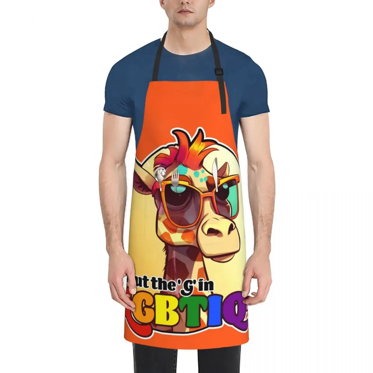 

G in LGBTIQ Gay giraffe Apron kitchen and home manicurist cleanings Apron