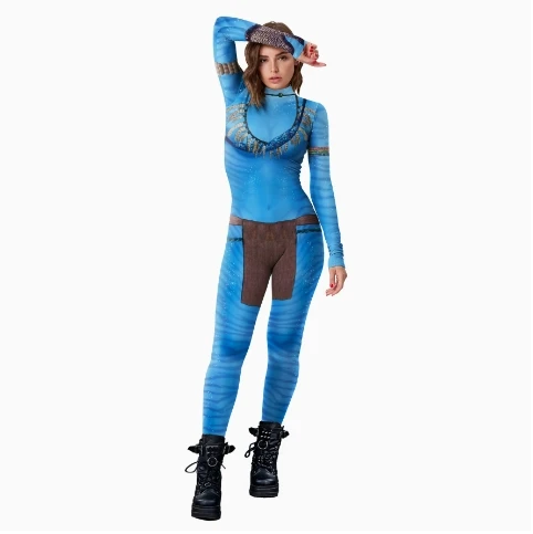 Movie Avatar Cosplay Costume Themed 3D Digital Print Jumpsuit for Men and Women 3D Digital Print Jumpsuit Halloween Zentai
