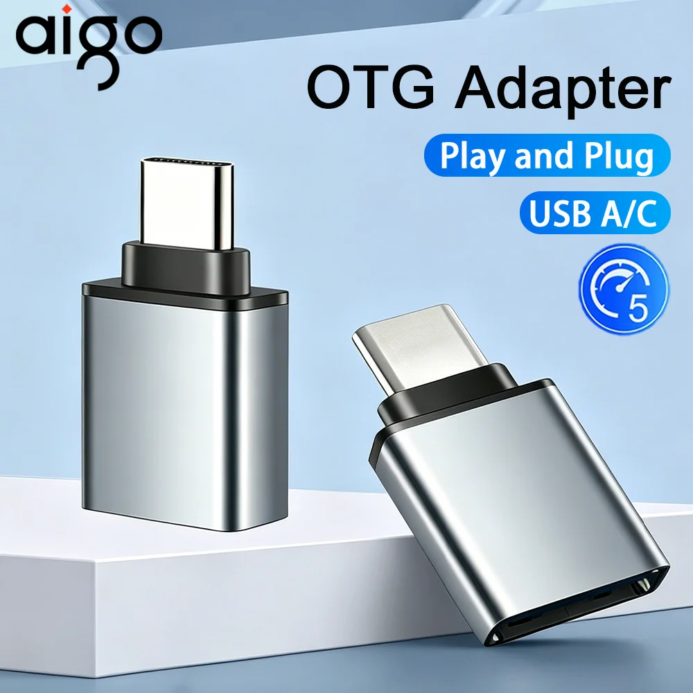 AIGO USB A/C OTG Adapter Converter USB 3.0 OTG 5Gbps adapter For Computer Laptop Notebook USB C/A OTG Connector Play and Plug