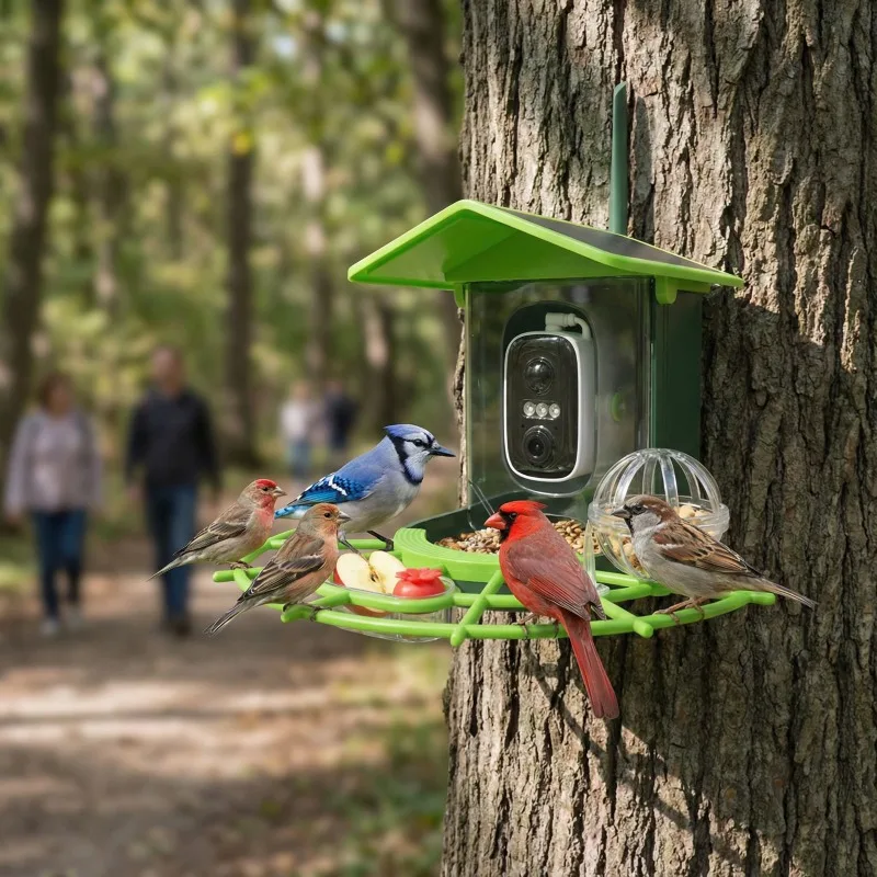 

10000 Bird AI Recognition Smart Bird Feeder Camera 4MP Full Color Night Vision Solar Powered Remote App Control IP65 Waterproof