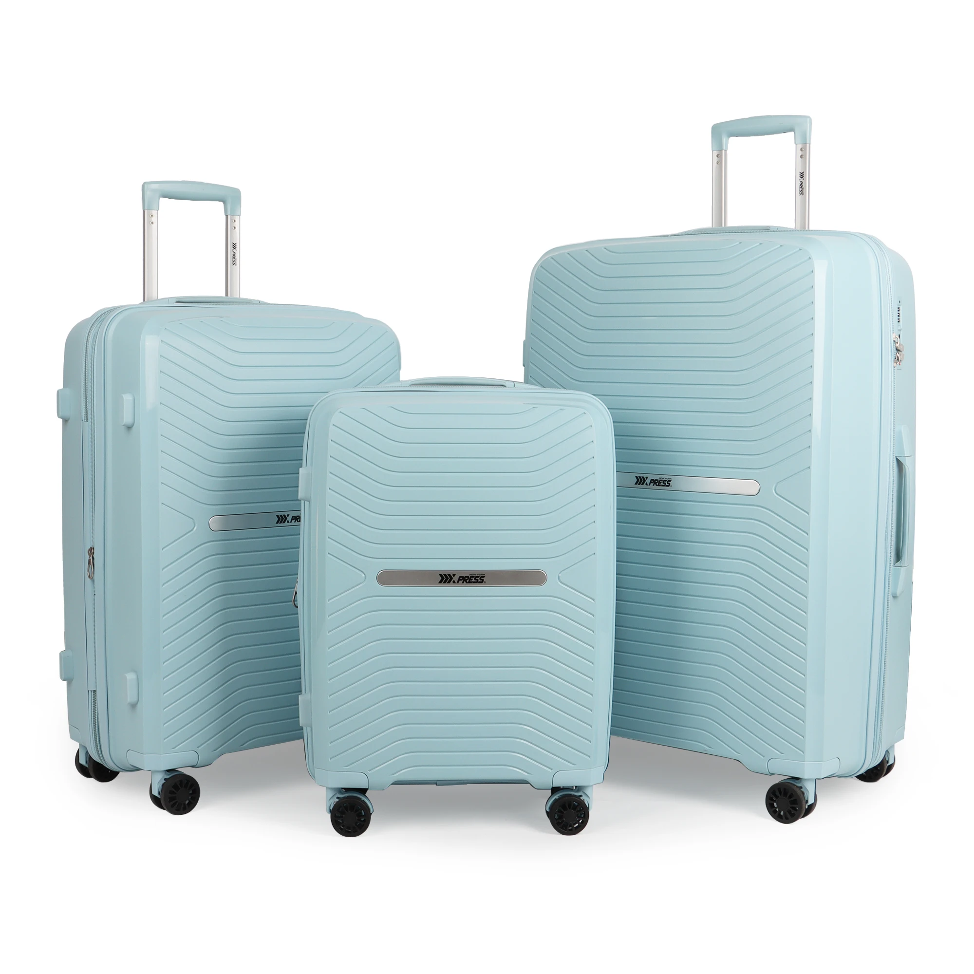 3-Piece ABS Hardside Spinner Luggage Sets Durable Lightweight Suitcase Sets with 3-Digit Combination TSA Lock for Men Women