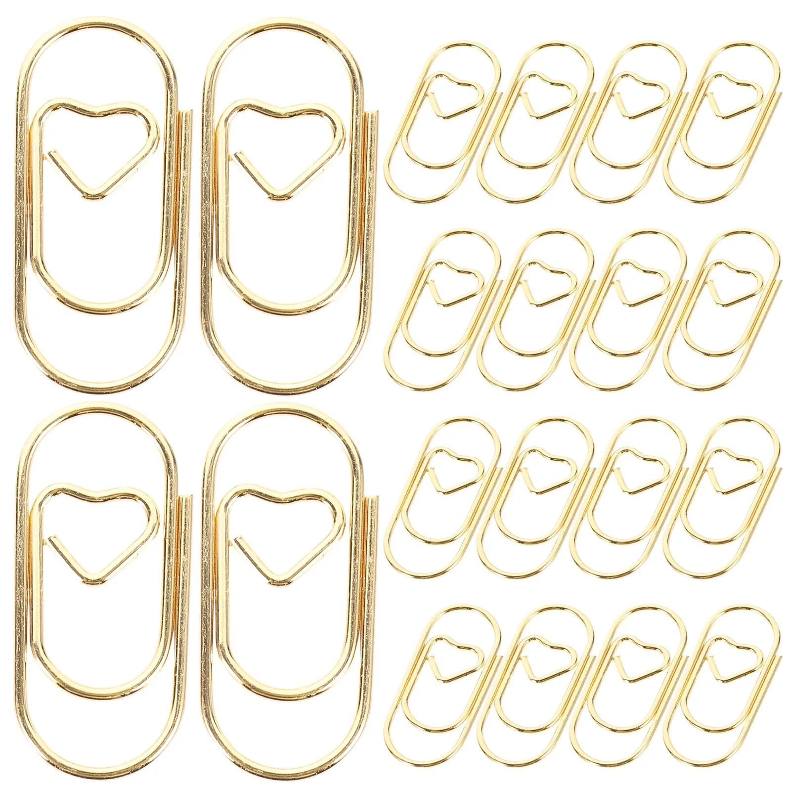 

100pcs Mini Heart Paper Clips 20mm Gold Metal Office Supplies Cute Decorative Bookmarks Document Fixing Knitting Clips