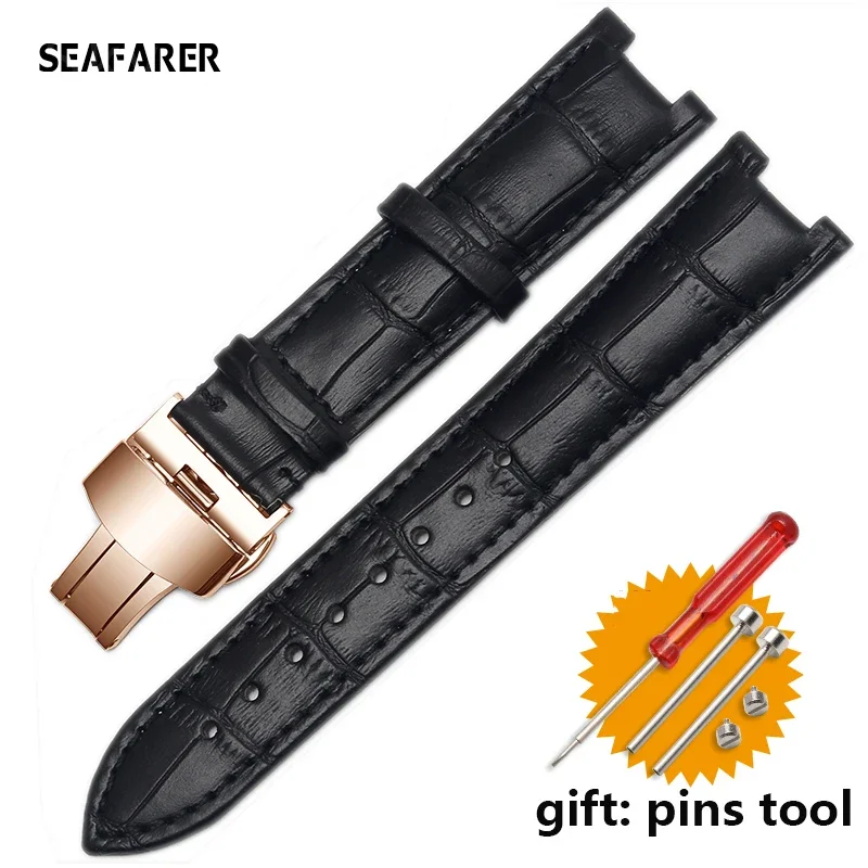 Echt lederen horlogeband لـ GC polsband 22*13 مللي متر 20*11 مللي متر شريط مدبب مع الفولاذ المقاوم للصدأ فليندر المواهب