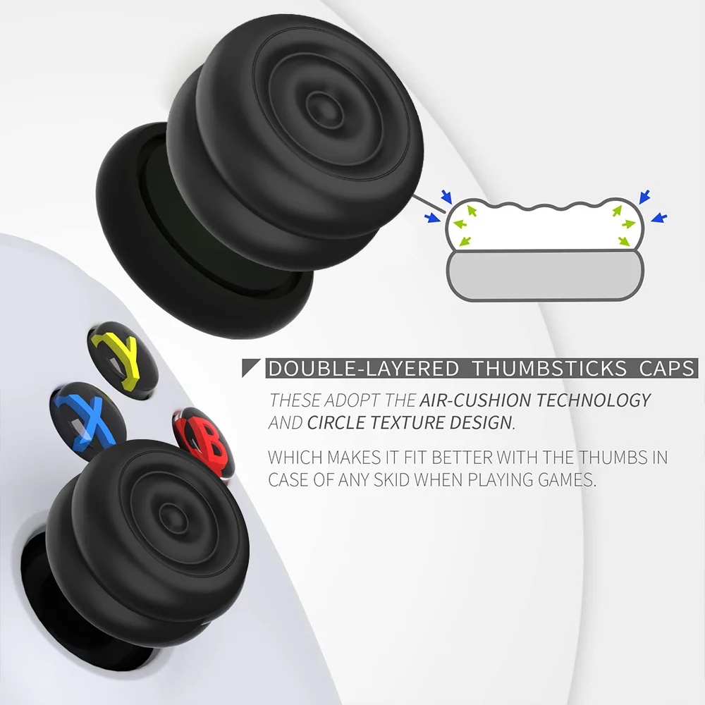 4 قطعة وسادة هوائية الإبهام السيطرة ل PS5/Xbox/التبديل/وحدة تحكم البخار لينة سيليكون عصا التحكم غطاء مكافحة زلة غطاء الراحة اكسسوارات