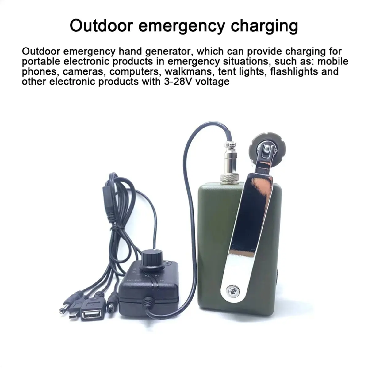 【Motor Parts】 Hand Crank Generator Outdoor Professional Silent Emergency Mobile Phone Computer Charger Portable 30W/28V view 2