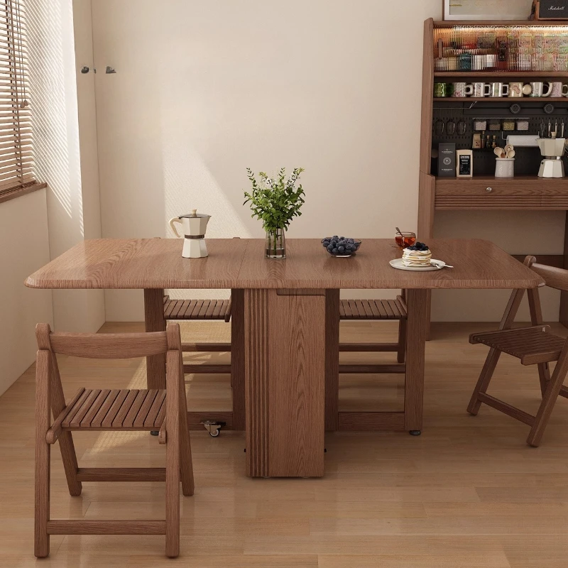 

Wood Home Dining Table Luxury Extensio Rectangle Folding Dining Table Space Saving Mesa De Centro De Sala Kitchen Furniture