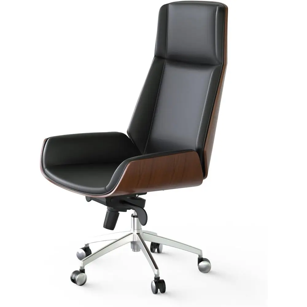 

Elegant High-Back Swivel Office Chair with Vintage Style and Adjustable Features for Executive Use