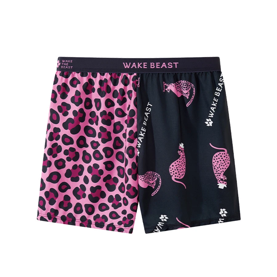 Men's Ice Silk Boxer Briefs, Cooling Breathable Animal Print Underwear Quick-Dry No Ride-Up Trunks for Daily, Gym & Summer Wear