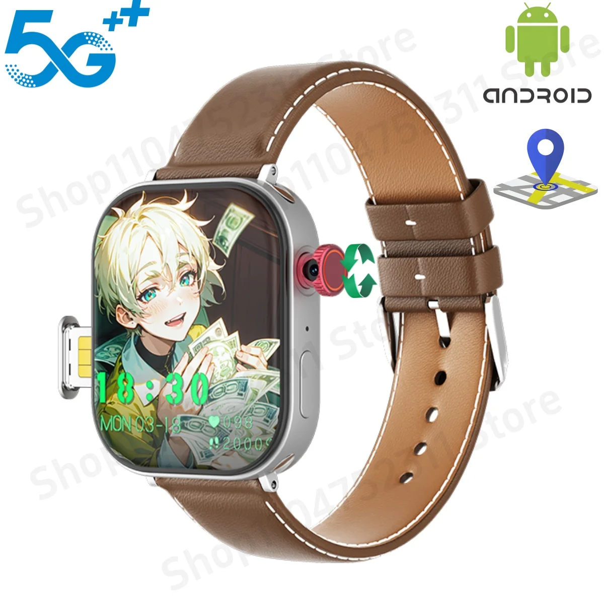 

GOLDENSPIKE VP99 5G Smartwatch 2.29inch Amoled S10 MAX Smart Watch Wrist Phone Heart Rate Rotary Camera GPS Position Game Watch