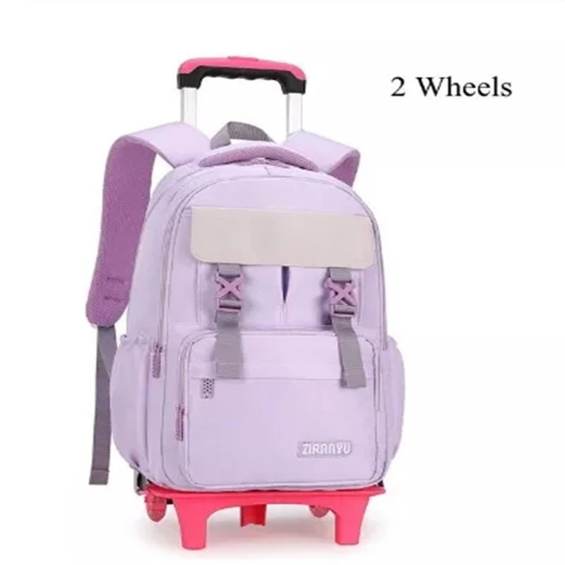 2/6 Wheels High Quality Girls Trolley Backpack Schoolbag with Wheels Orthopedic Bags for Children Schoolbag Rolling Backpack Bag