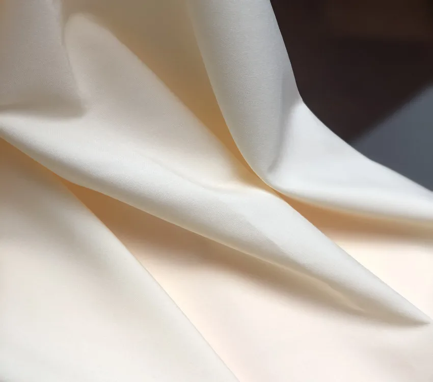Champagne White Micro-Elastic Soft Lining Satin Cloth Draping Fabric for Wedding Gown Dress Fabric