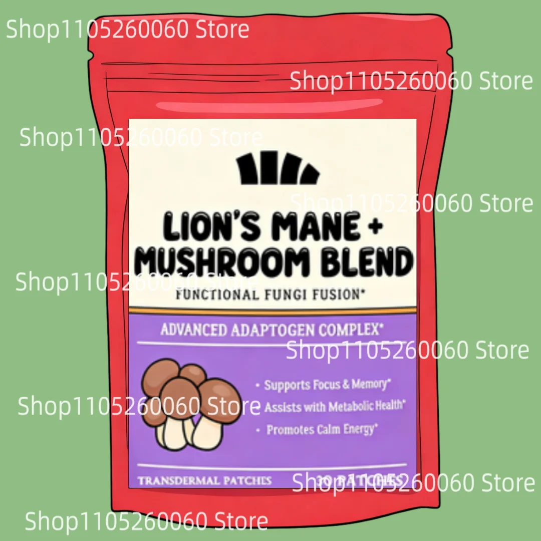 Lions Mane Mushroom Transdermal Patches With Cordyceps, Reishi, And Turkey Tail Mushrooms Focus Memory Brain Support 30 Patches