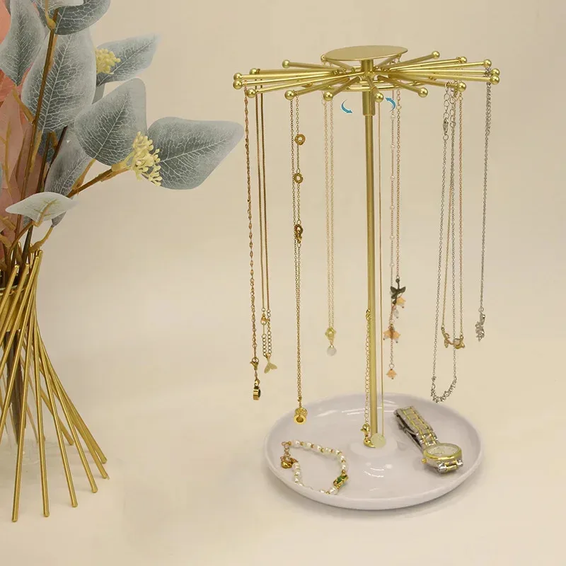 

Совершенно новый вращающийся съемный настольный органайзер для хранения украшений, часов и браслетов