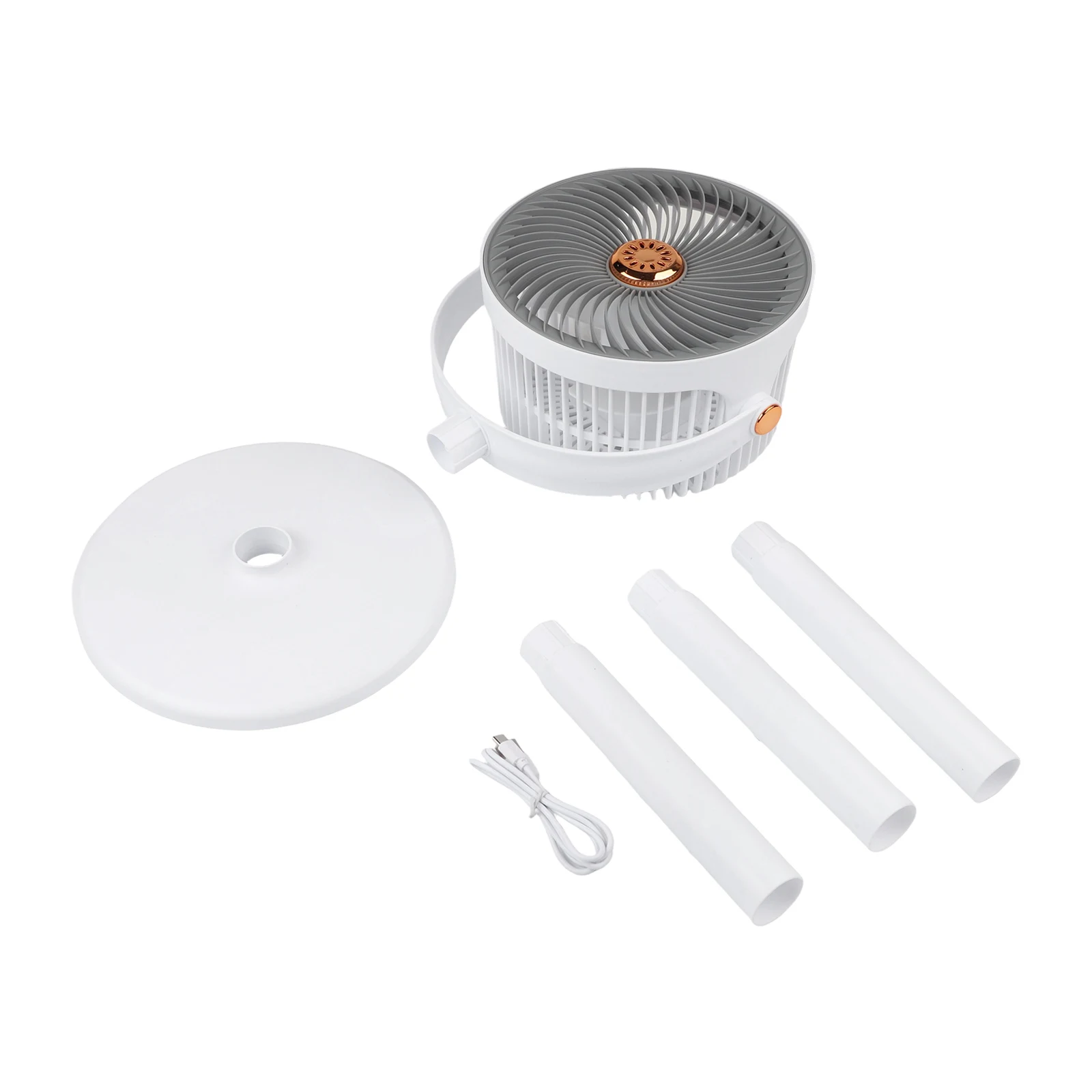 Standing Fan with Adjustable Height 5 Speed Settings and 360 Degree Oscillation Built in Battery and Wireless Use for Bedroom