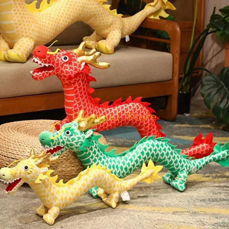 E7CE Cartoon Dragon Stuffed Animals Party Gift Toy Spring Festival Chinese New Year
