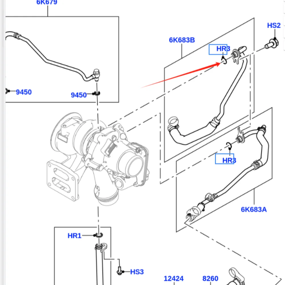 

Suitable for Range Rover Evoque Discovery turbocharger seal LR123818