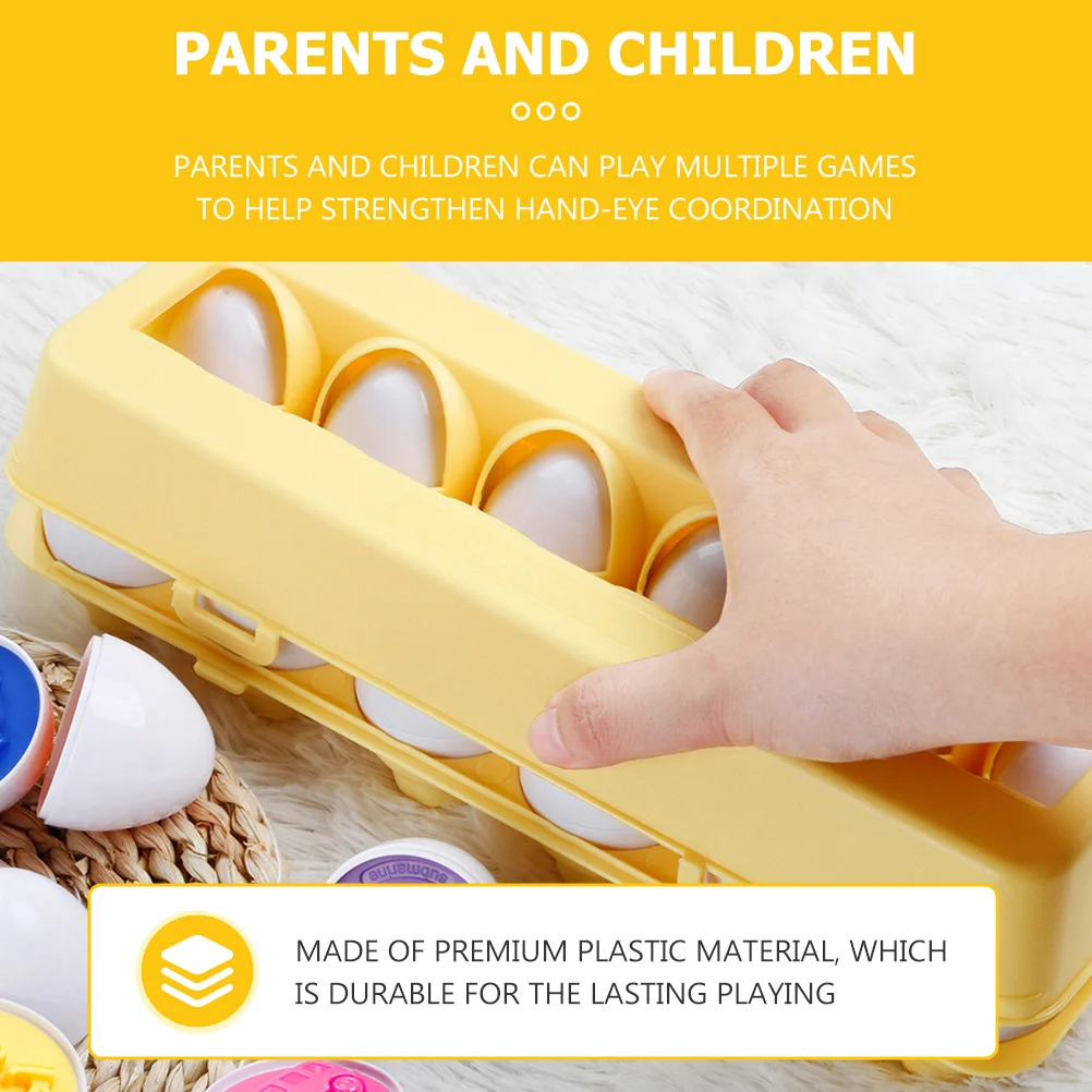 ไข่ของเล่นจับคู่สี 12 ชิ้น ของเล่นเสริมพัฒนาการเรียนรู้ ฝึกความจำและการจดจำสี