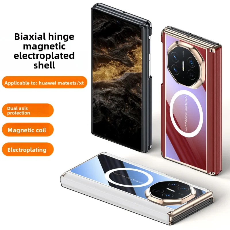 

For Huawei Mate XTS Case Luxury Plating transparent Magsafe Magnetic Protective Back Cover case For Huawei Mate XT XTS Shell
