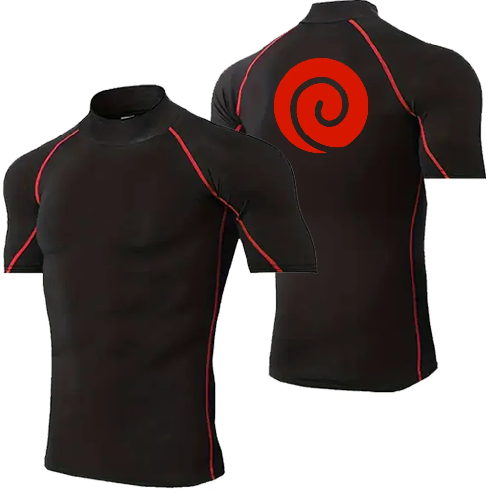 Compression Tops Gym T Shirt Men Bandai Anime Fitness Tight Rashgad Bodybuilding Sports T-Shirt Quick Dry Running Long Sleeve