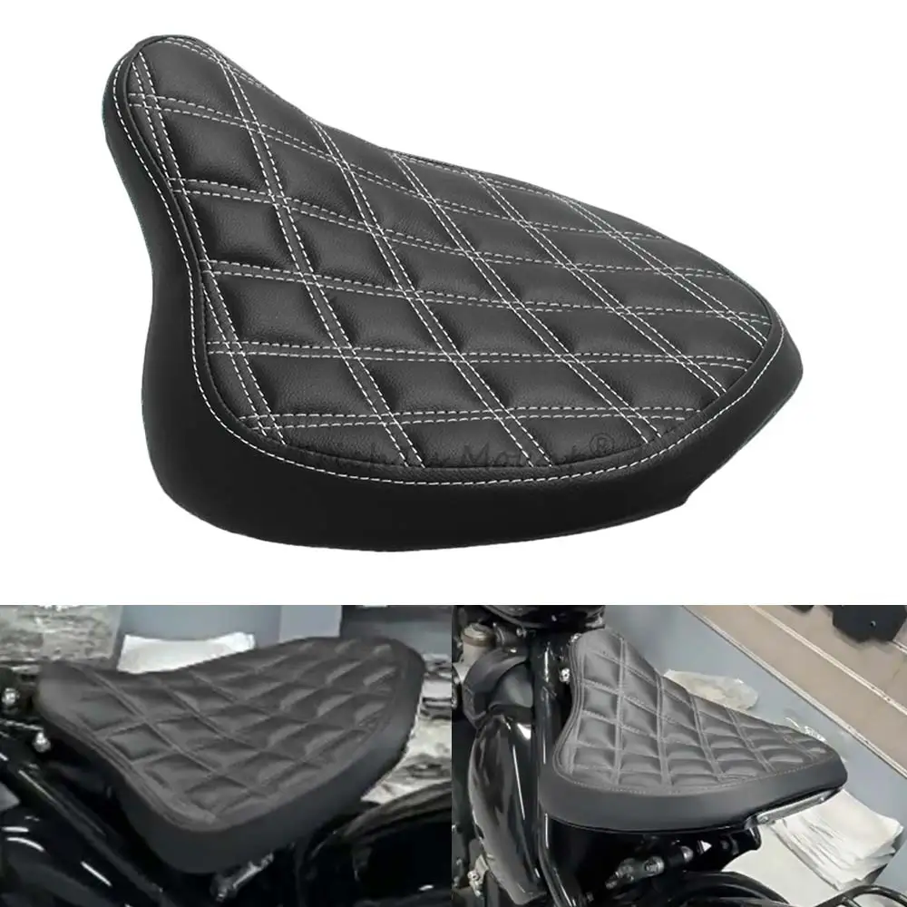 1 Piece Classic Design Motorcycle Front Seat Pad Fits For Triumph Bonneville Bobber 2017-2025 Black Models 2018-2020 Black White