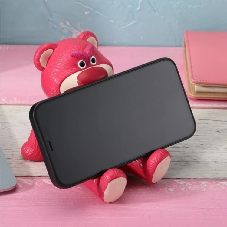 Disney Lotso Mobile Phone Stand Cartoon Statue Multifunctional Rack Strawberry bear Desktop Decoration Phone Holder Kids Gifts