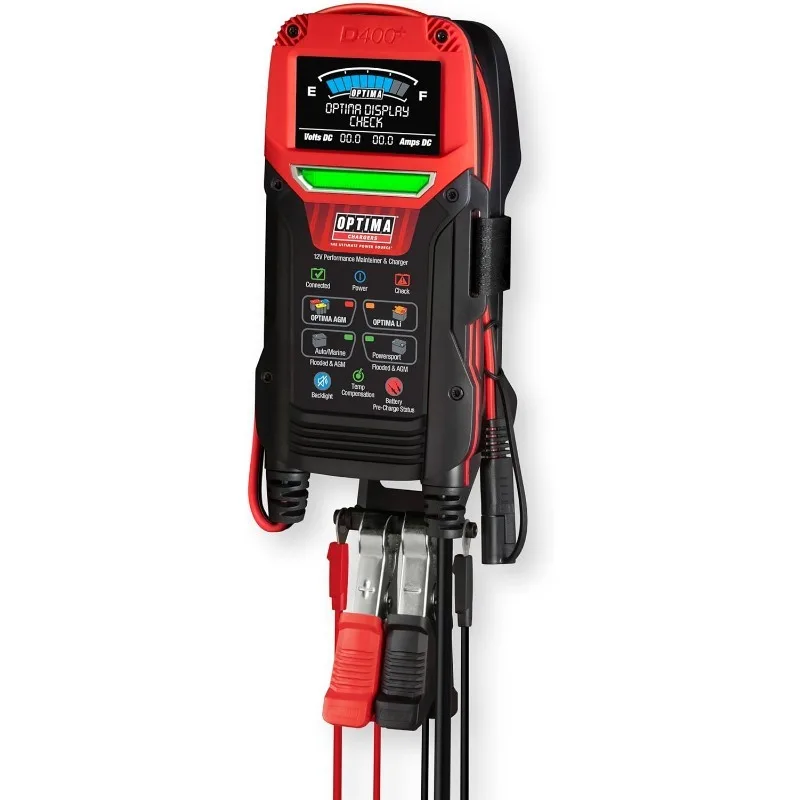 

OPTIMA Batteries Digital 400+ 12 Volt Battery Maintainer Charger for AGM, Lithium, Automotive, Marine and Powersport Batteries