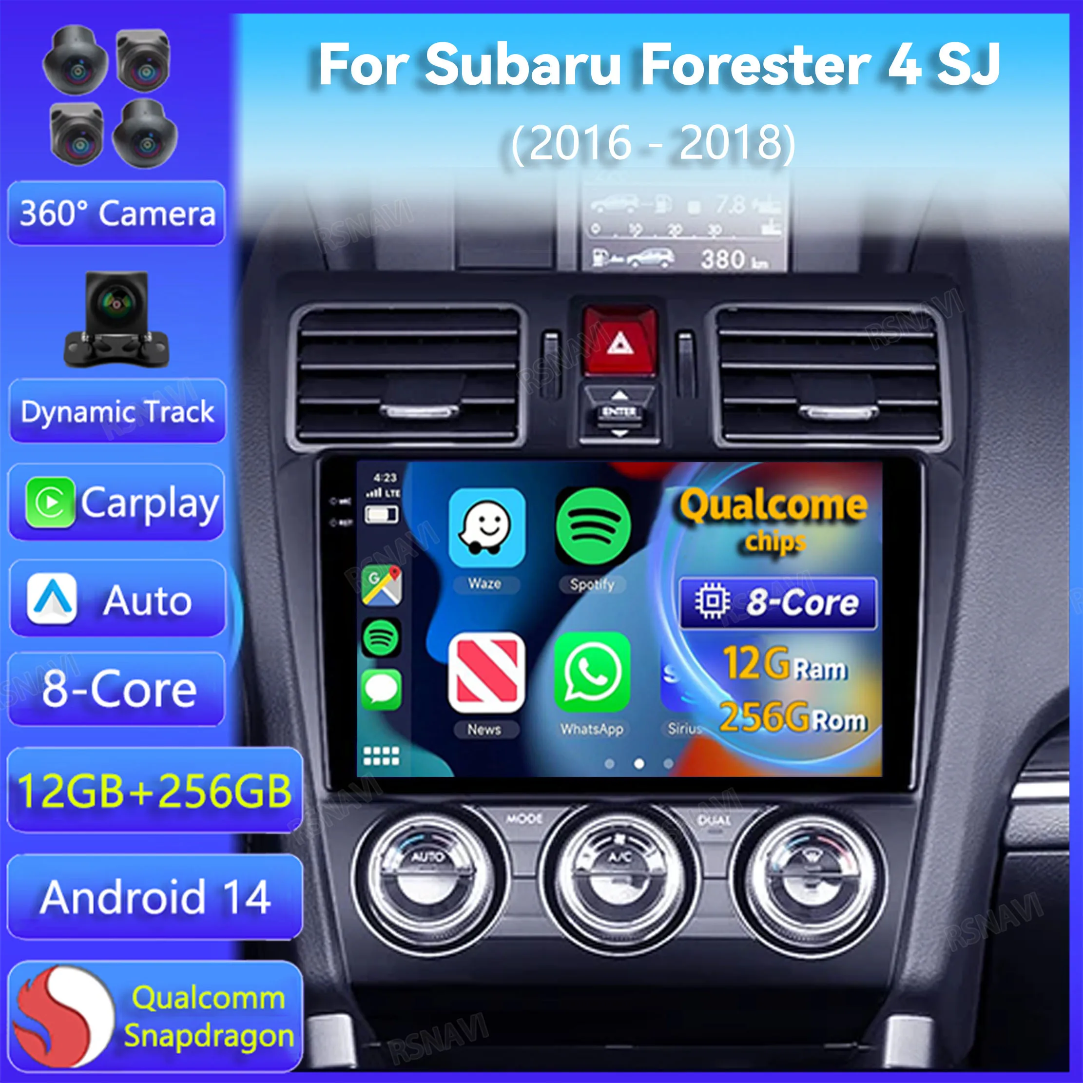 

Android 14 Car Radio For Subaru Forester 4 SJ 2016 - 2018 Carplay Auto Multimedia 2Din BT 360 Camera DSP Video GPS Stereo Player