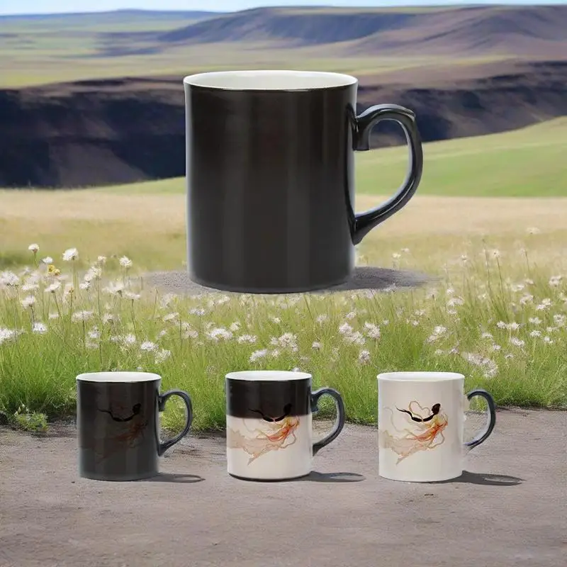 

Bone porcelain DIY Mug Color Changing photo mugs Coffee Cup Black cups Custom Ceramic Cup best choice for gift
