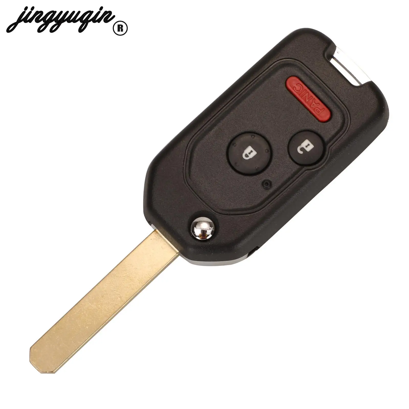 Jingyuqin 2/3/4 Buttons Modified Filp Car Remote Key Shell Case For Honda CRV Civic Insight Ridgeline HRV Jazz ACCORD 2003-2013