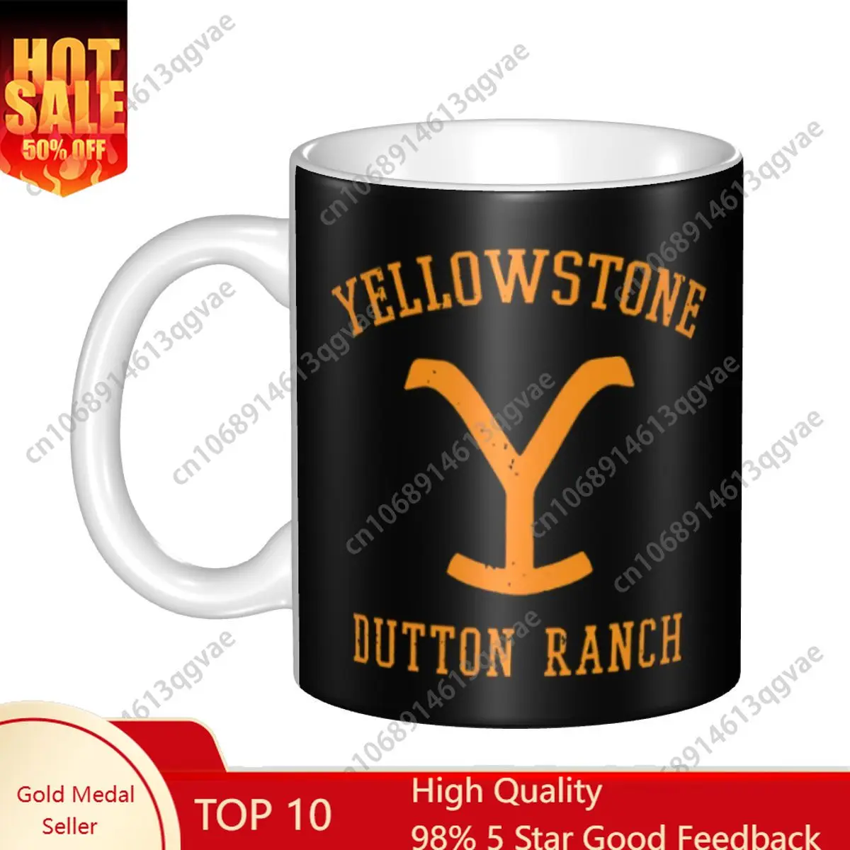 

Dutton Ranch Yellowstone Logo Coffee Mug DIY Custom Ceramic Cup Creative Gift 11 Oz Ceramic Mugs Water Drinking Tee Juice Cups