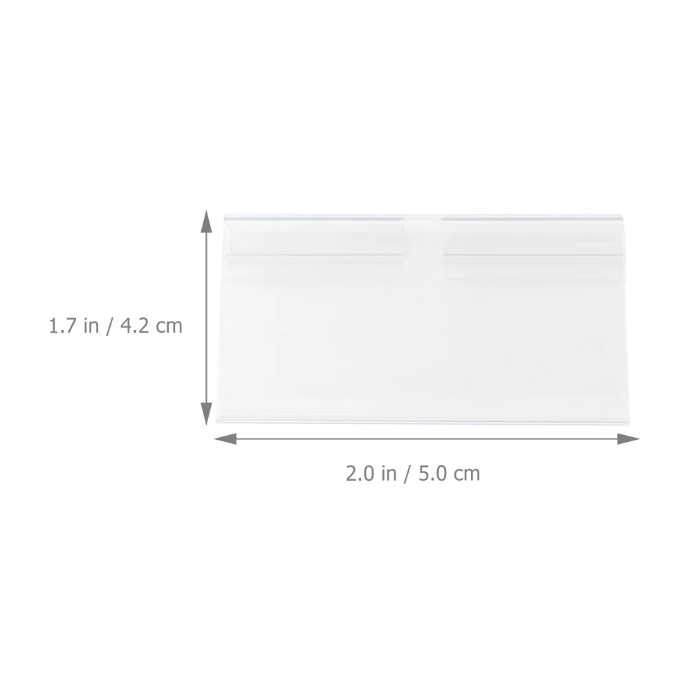50Pcs Clear Shelf Label Holders Portable for Retail Shops Supermarket Storage Bins Label Holder Labels for Storage Bins