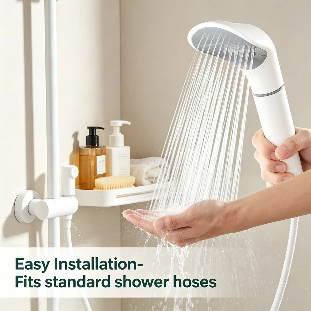 High Pressure 3-Spray Mode Handheld Shower Head with Adjustable Settings Ergonomic Non-Slip Grip Durable for Bathroom & Cleaning