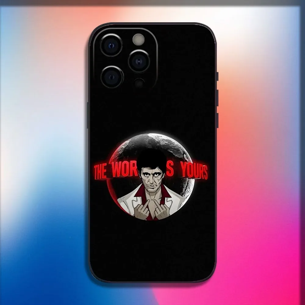 S-Scarfaces Tony M-Montana Phone Case For iPhone 16,15,14,13,12,11,Pro,X,XS,Max,XR,Plus,Mini Soft Black Cover