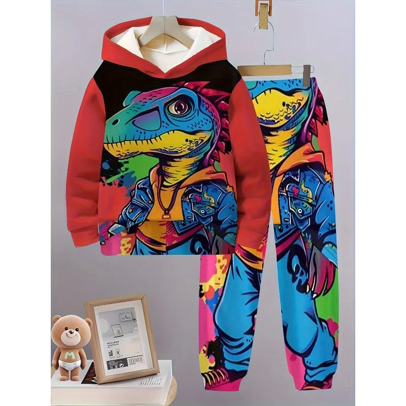 Мужская толстовка с 3D принтом, комплект из 2 предметов, модная для осенних и зимних сезонов, подходит для активного отдыха