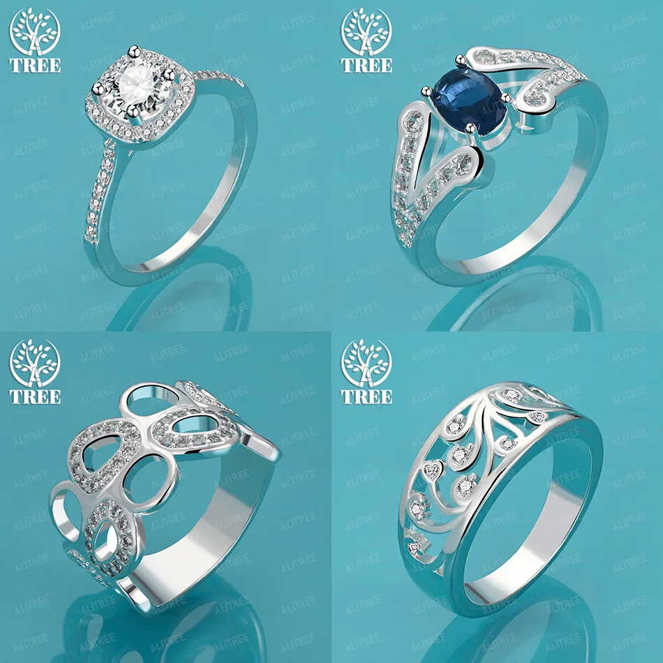 

High Quality 925 Sterling Silver Inlaid Zircon Square Oval Hollow Round Ring Women Party Charm Wedding Jewelry Fine Accessories