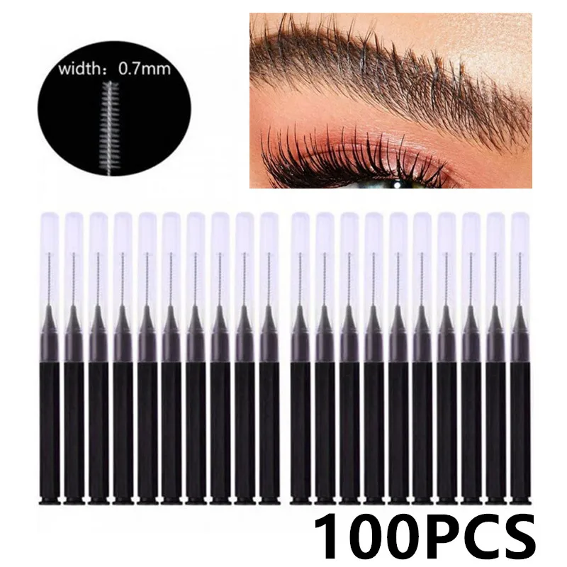 50/100PCS Disposable Eyebrow Brush Bendable Micro Eyelash Brush Applicators Brow Perm Brush Brow Lifting Brushes Makeup Tool