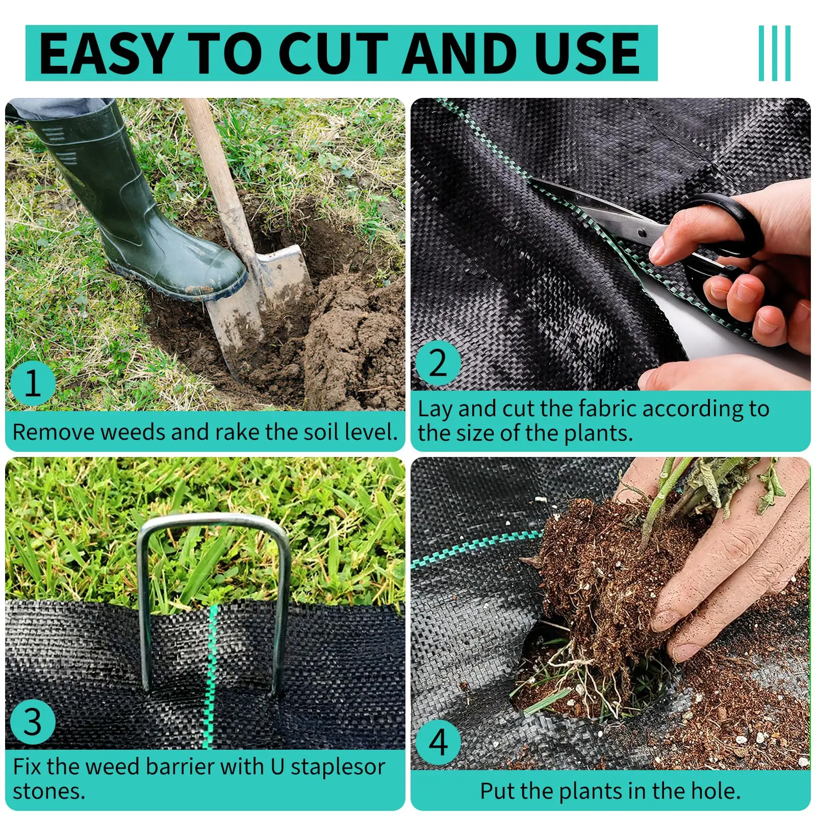 3/4/6*300/600FT نسيج المناظر الطبيعية لحاجز الاعشاب ، نسيج كتلة الاعشاب الثقيلة ، قماش حديقة الممرات المنسوجة للدفيئة والساحة والتدفق