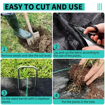 3/4/6*300/600英尺防草布,重型防草布,編織車道花園布,適用於溫室、庭院、花壇等。 10 最佳銷售 景觀設計 - №1