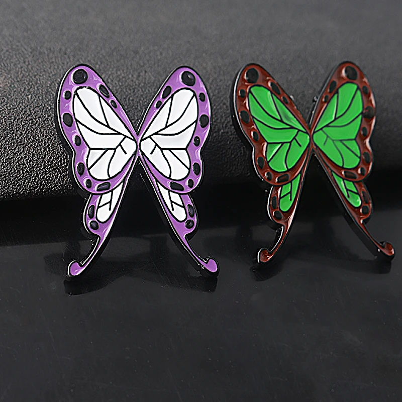 Anime Ghost Killing Team Pins Butterfly Badge Brooch Cute Metal Lapel For Women Men Backpack Jewelry Accessories Gift