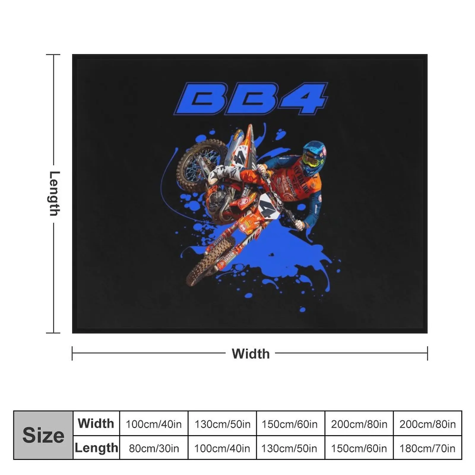 Blake Baggett BB4 #4 Motocross and Supercross Champion 4 Dirt Bike Gift Design Throw Blanket Single Quilt Blankets