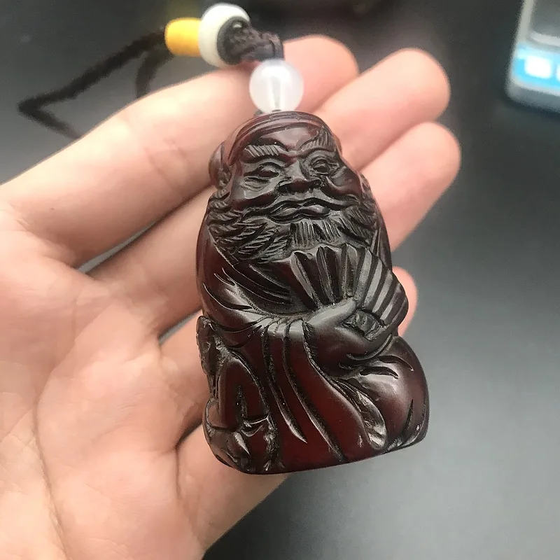 

Zhong Kui Hand Pieces Decoration Natural Solid Antique Horn Caving Fine Carved Men