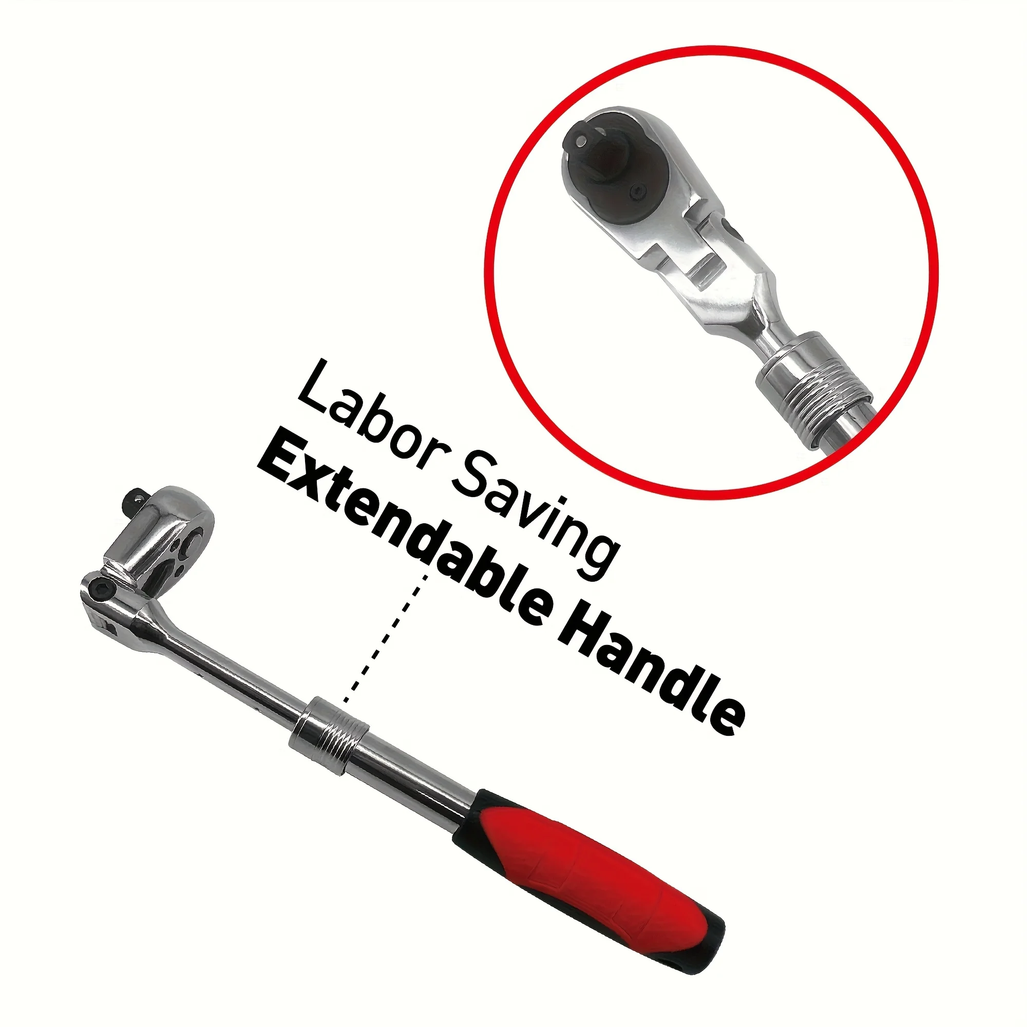 1/4 inch Drive 72 Teeth Retractable Ratchet Wrench Automatic Quick Release Spanner,180-degree Swivel Head