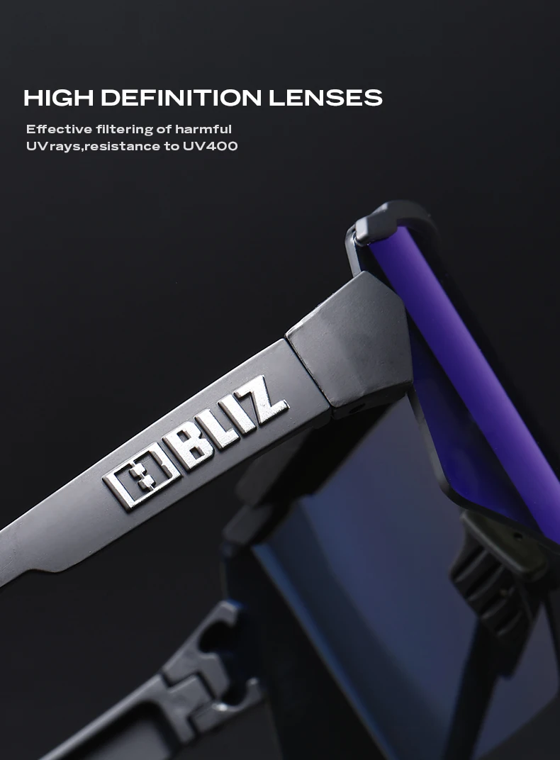 B BLIZ Breeze Premium Fahrradbrille UV400 – 2 HD-Linse, Unisex-Sportsonnenbrille für MTB, Rennen, Angeln, Laufen, Fahrradbrille – Detail 9