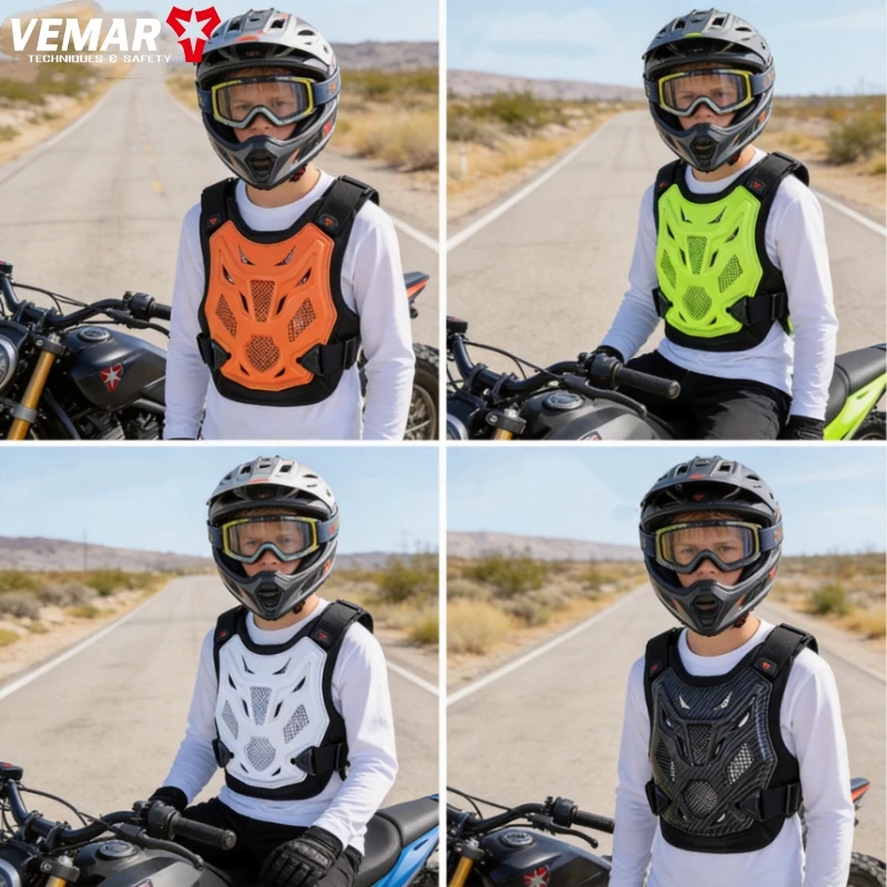 VEMAR Teenager Protective Riding Back Guard Pre-Teen Boy Motorcycle Armor Vest Youths Anti-Impact Hard Shell Chest Spine Armor