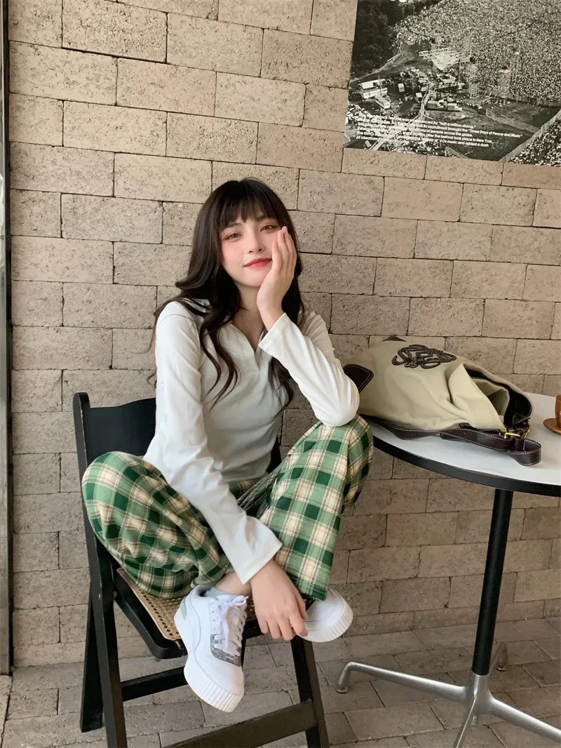 Mode Warme Plüsch Hosen Kaschmir Dicken Plaid Damen Winter Beiläufige Lose breitbeinig Hosen Koreanische Streetwear Studenten – Detail 20